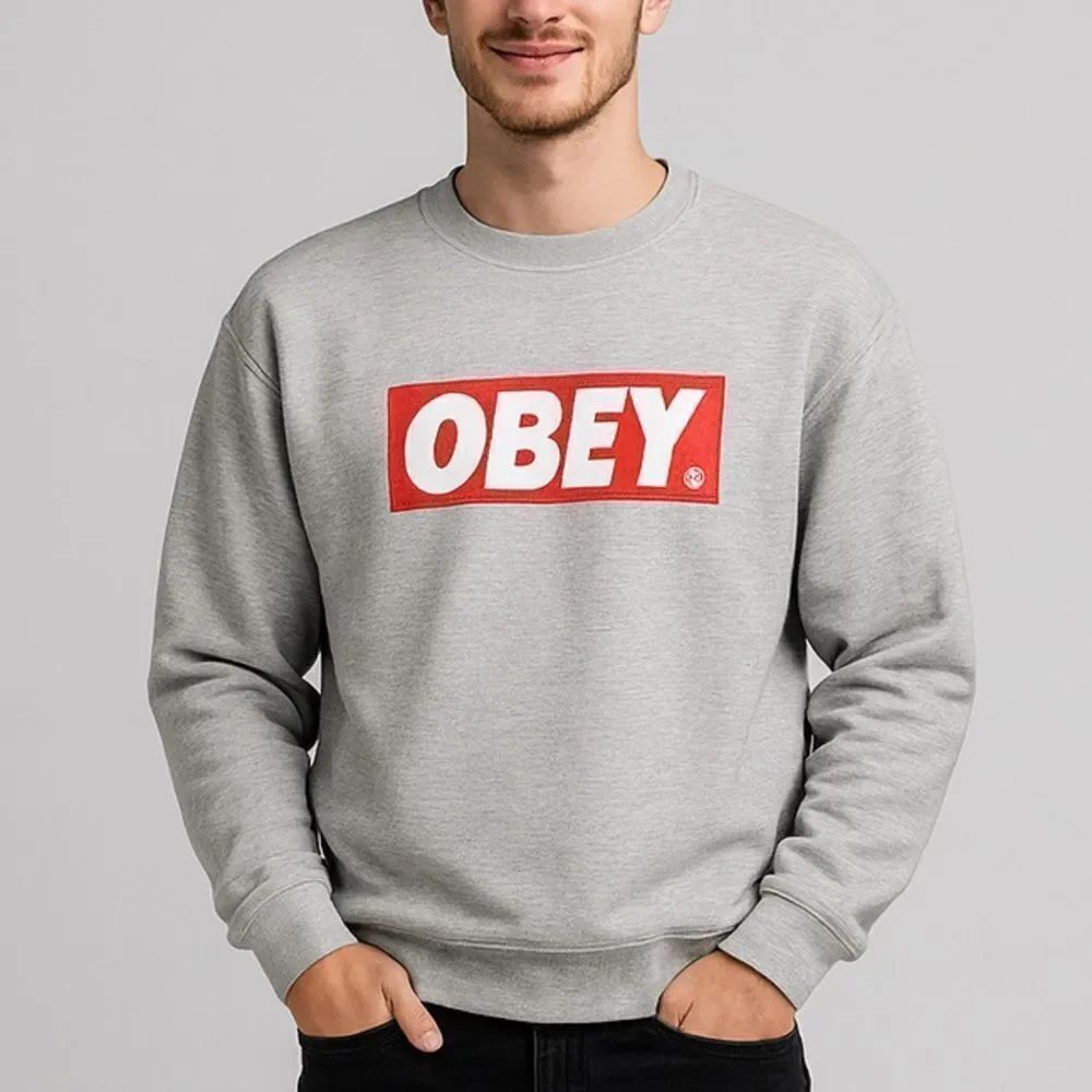 Obey Sweatshirt Gray Size Medium